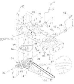Drive Diagram and Parts List for 13AM77SSA00 2024 Yard Machines Lawn Tractor